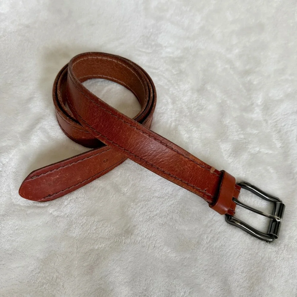 Columbia Sportswear Brown Leather Roller Buckle Belt Mens XL 42-44 Gorpcore